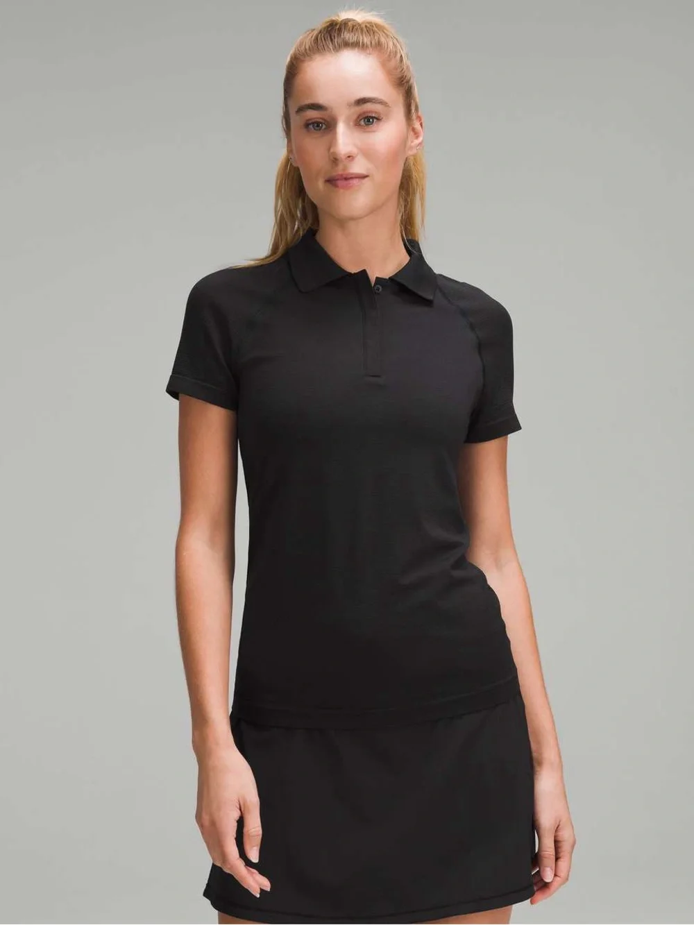 Lululemon Swiftly Tech Short-Sleeve Polo Shirt size 6 Black